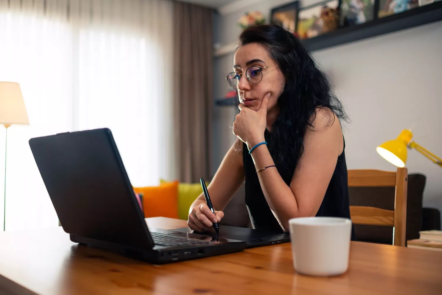 Person working on tablet